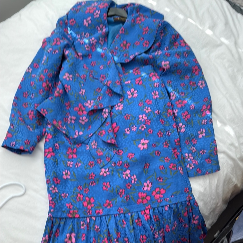 Floral Blue and Pink Dress